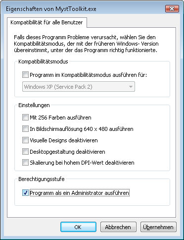 Kompatibilitätsdialog